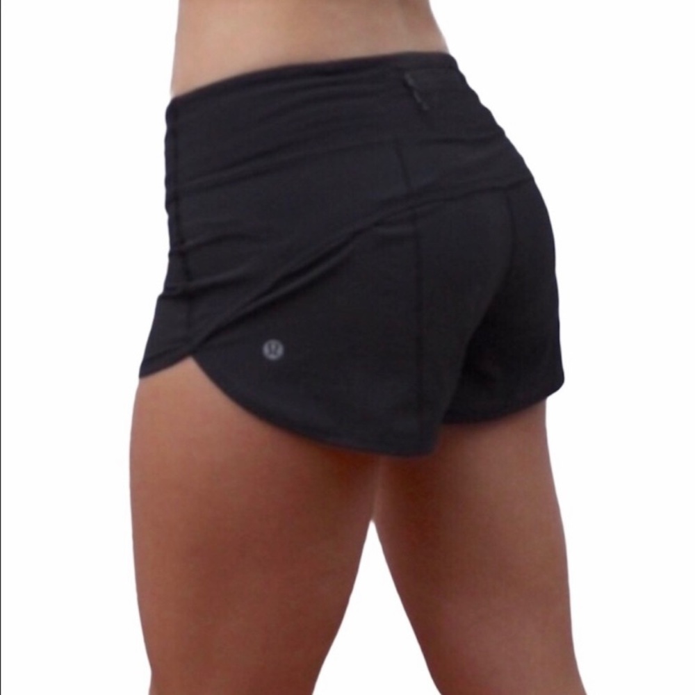 Lululemon Black Speed Up Mini Running Shorts Size 4